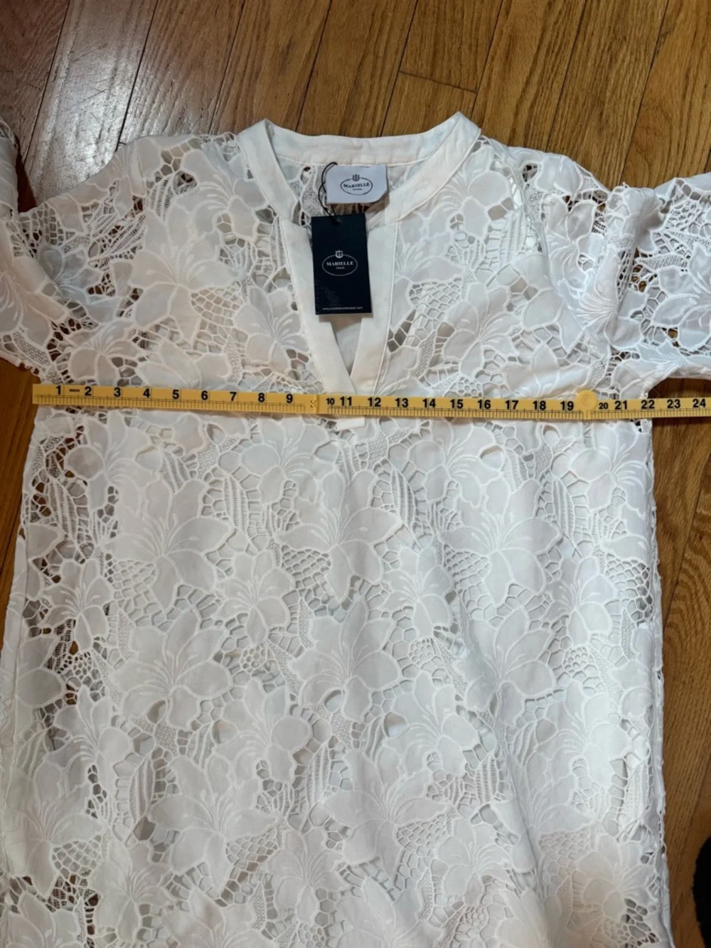 Marielle Womens Luana Lace Dress Sz 8 Floral Lace Classy Chic Luxury Coastal - Picture 7 of 16
